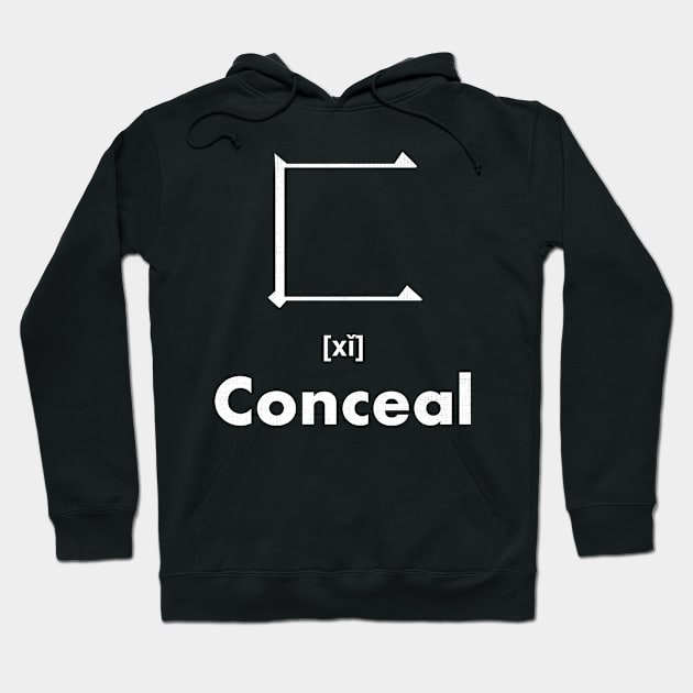 Conceal Chinese Character (Radical 23) Hoodie by launchinese